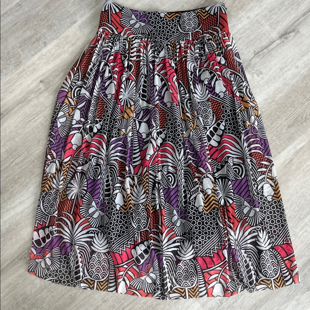 FARM Rio x Anthropologie Tropical Abstract Maxi Skirt Beach Vacation Womens Med - Picture 2 of 13